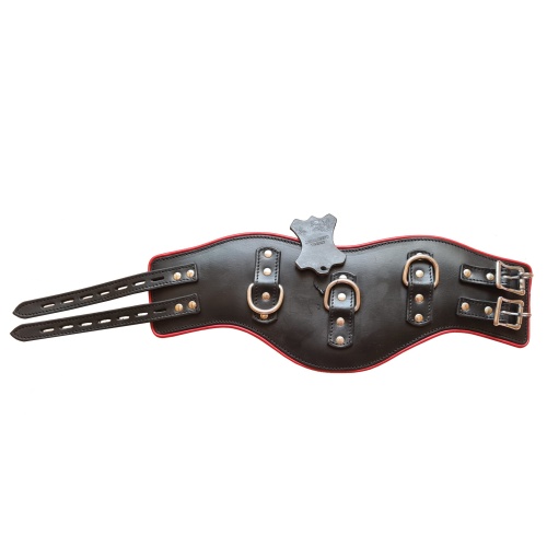 BDSM collar wide for heavy dungeon, calf and cowhide