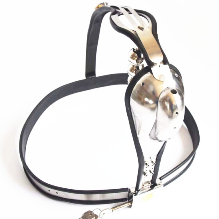 men's chastity belt with metal pin