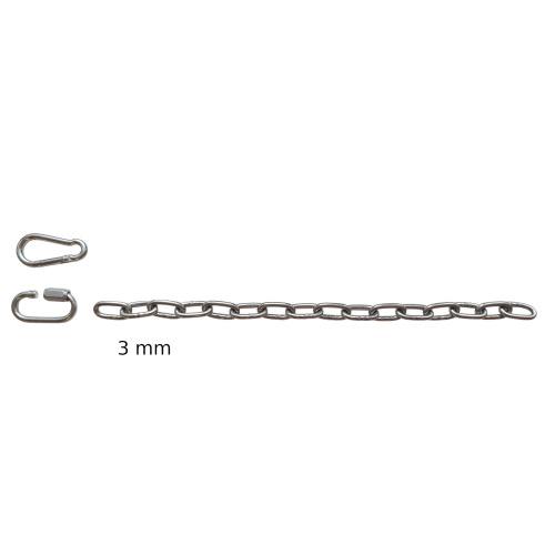 BDSM chain 3mm smooth stainless steel