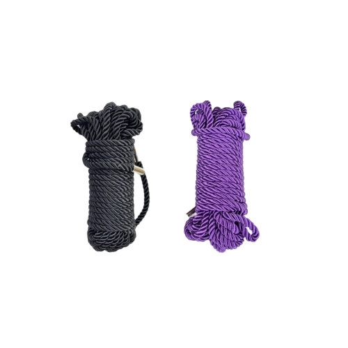 shibari BDSM rope silk black purple 10m